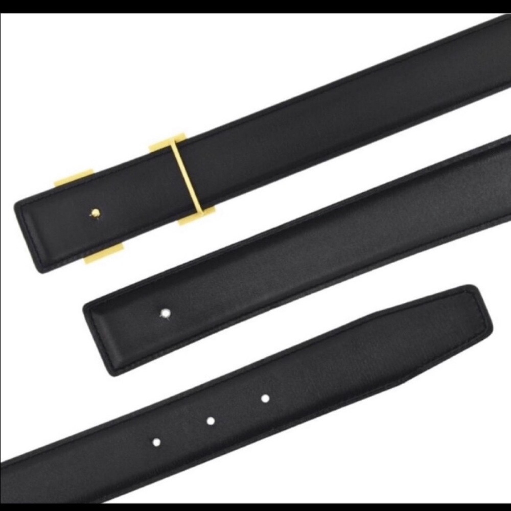 H belt buckle & Reversible leather strap 32 mm. Size 70. - Picture 4 of 6